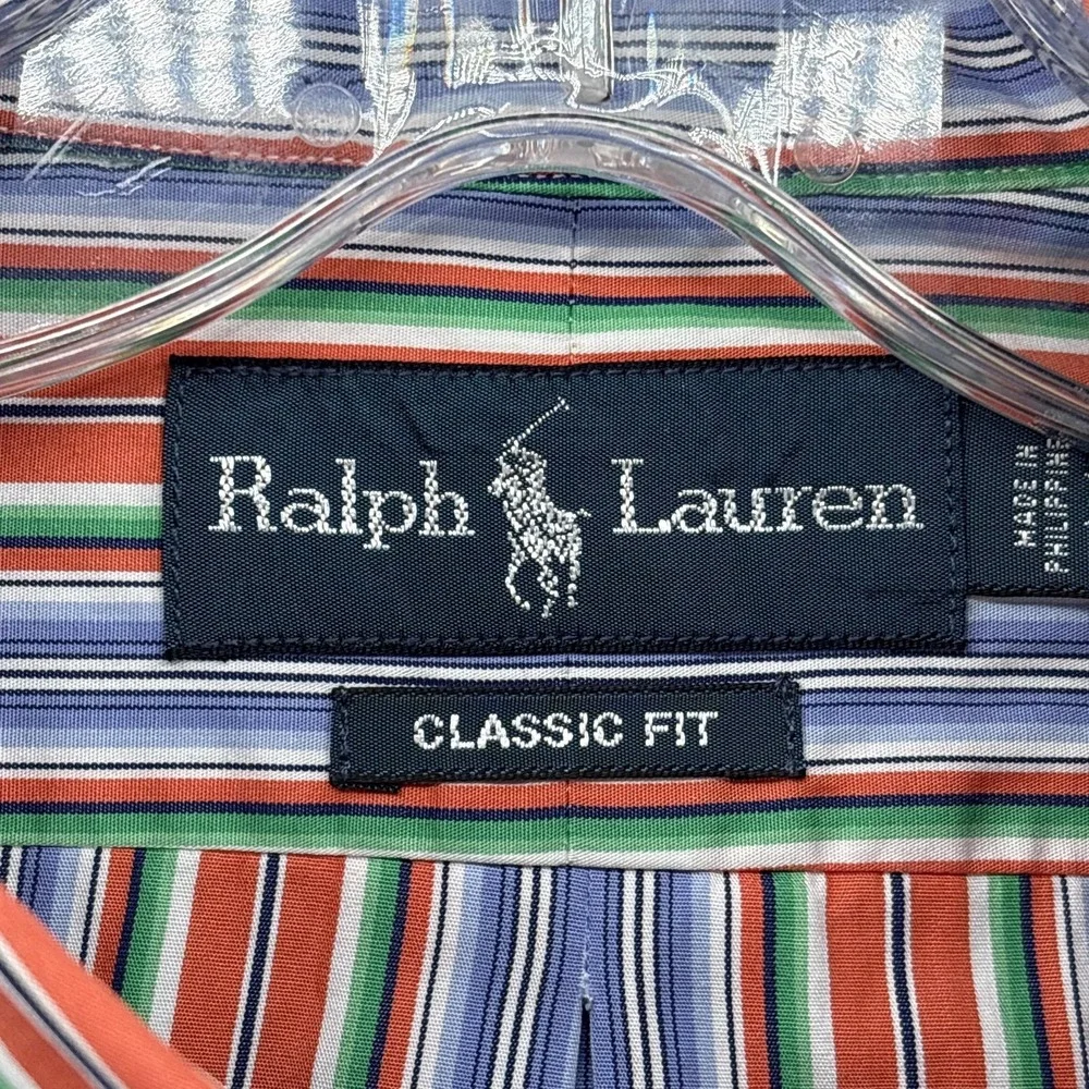 Ralph Lauren Shirt Mens Large Multicolor Blanket Southwest Stripe Classic Button
